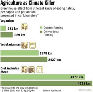 GHG emissions from different diets.