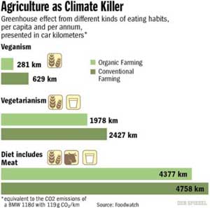 GHG emissions from different diets.